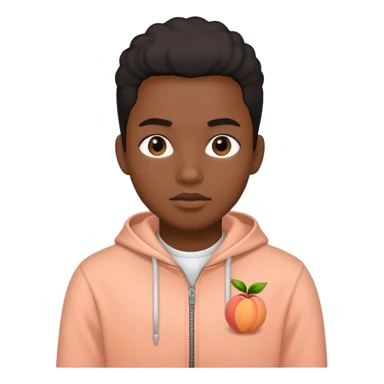 Black person wearing peach sticker