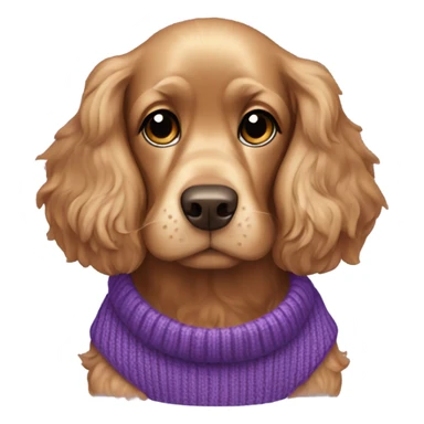 Cocker spaniel in purple sweater sticker