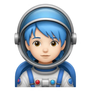 kid astronaut with blue hair sticker