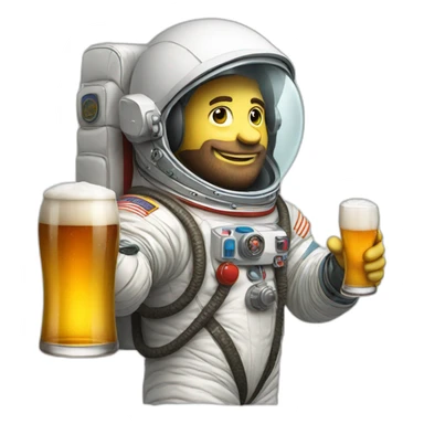 cosmonaut with beer sticker