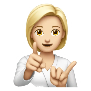 white woman hand pointing with index finger  sticker