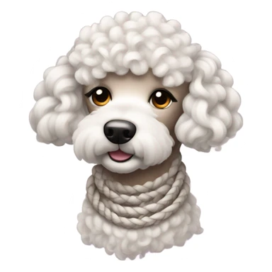 Poodle with cornrows sticker