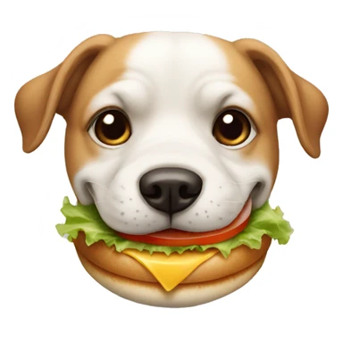 Un chien qui mange un burger sticker
