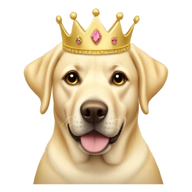 Yellow lab with a Princess crown sticker