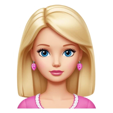 ￼ Barbie with a thoughtful expression sticker