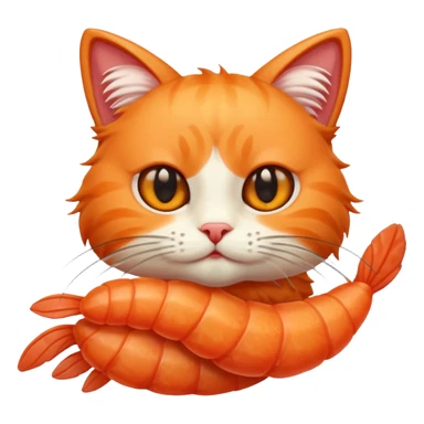 shrimp cat sticker