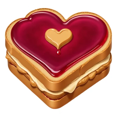 peanut butter and jelly, and between them a heart sticker