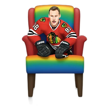 Jonathan Toews as rainbow colored chair sticker