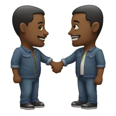 Two men kissing with a rainbow behind them, holding hands sticker