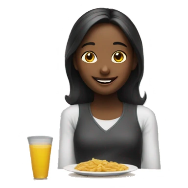 smiling girls at a table sticker