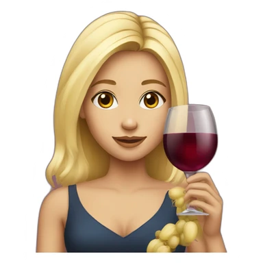 blonde girl with wine in her hand sticker