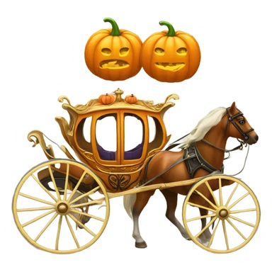 Carriage and pumpkin sticker