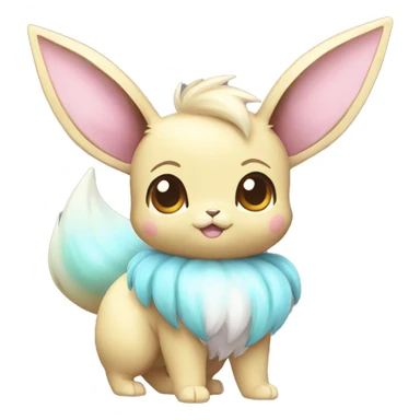 Kawaii Shiny Pastel Eevee Full Body sticker
