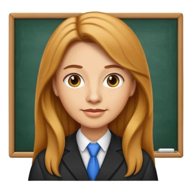 teacher emoji long caramel hair light skin sticker