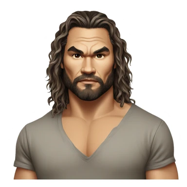realistic jason momoa wearing tee sticker