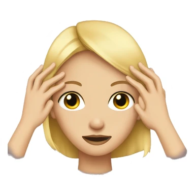 Hands covering blonde girls eyes sticker