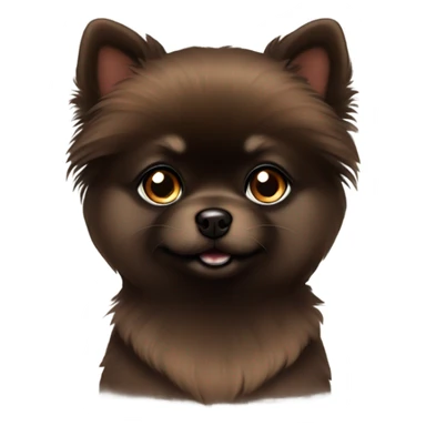 Soild Dark brown Pomeranian with short hair cute   sticker