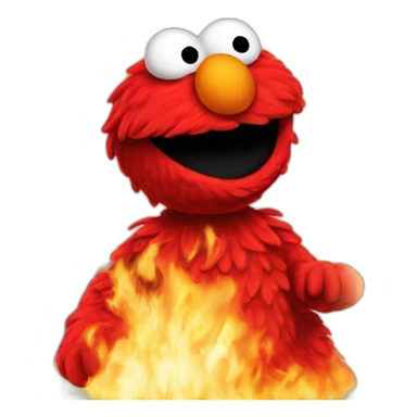 elmo on fire sticker