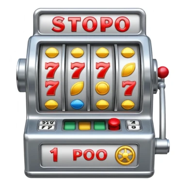 Slot machine, classic, 5 reels, the stop symbols are P-R-O-P-O sticker