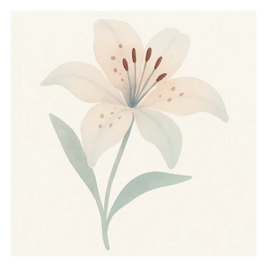 old fashioned tiger lily, watercolor art style sticker