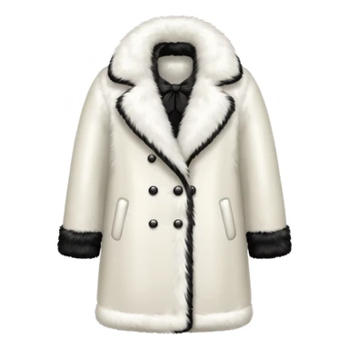 white fur coat, long and elegant sticker