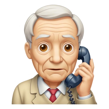 Old white person on a telephone call sticker