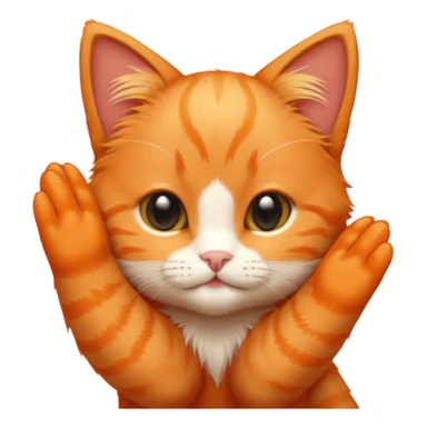 hand petting orange kitten on the head sticker