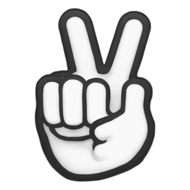 Hand holding a L with the middle finger and pointer finger sticker