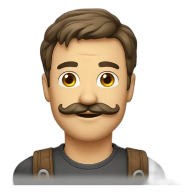 homme énervé avec une moustache sticker