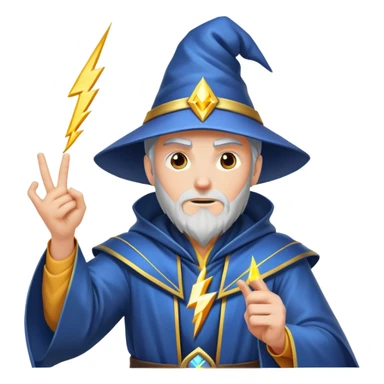 High wizard using lightning bolt spell sticker