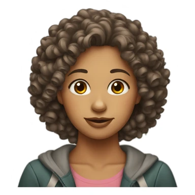 female bear curly haired sticker