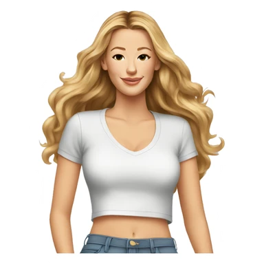 blake lively cartoon wearing tee sticker