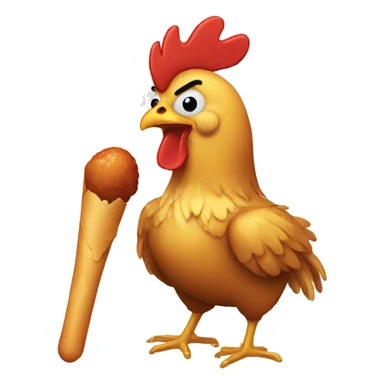 chicken eating a drumstick sticker