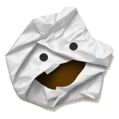 crumpled up piece of piece of paper sticker