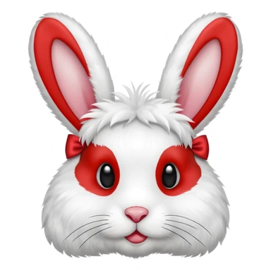 Red ribbon rabbit sticker