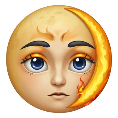 moon burned eyebrows alchemy accident sticker