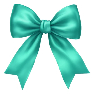 Realistic light teal silk bow sticker