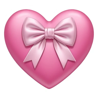Pink heart with white bow  sticker