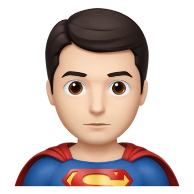 Make a man with brown eyes and dark hair in a Superman costume sticker