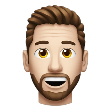 A Messi face whit de world cup in the hands sticker