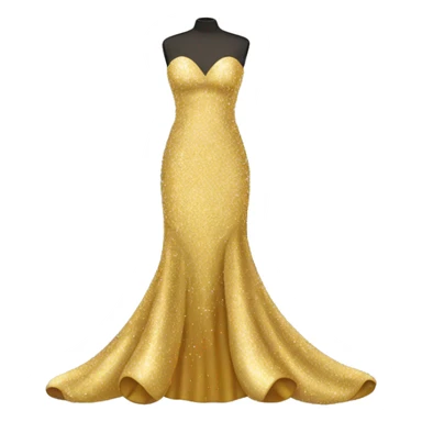 Golden glittery prom dress sticker