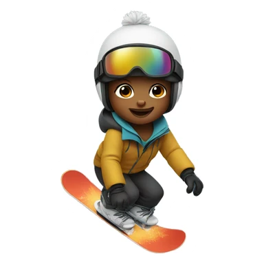 baby snowboarding on a mountain  sticker