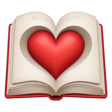 un libro abierto y que en sus paginas haya un corazon hecho con las manos sticker