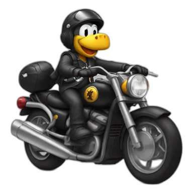 Black yoshi riding a motorbike  sticker