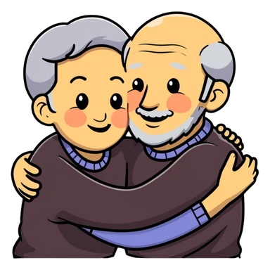 happy grandparents together sticker