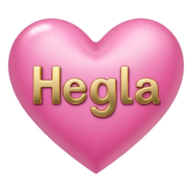 In pink heart,the gold inscription "Helga" in large letters sticker