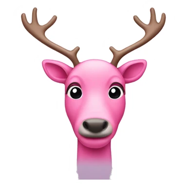 Pink reindeer sticker