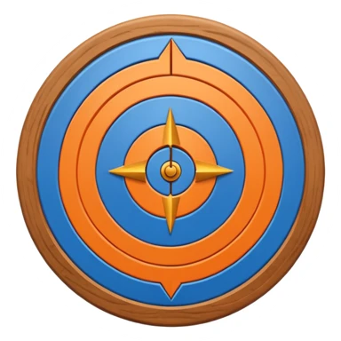 blue target with orange arrow in the center sticker