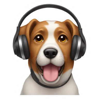Dog listening to music sticker
