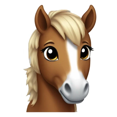 cute brown baby pony with white muzzle sticker